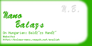 mano balazs business card